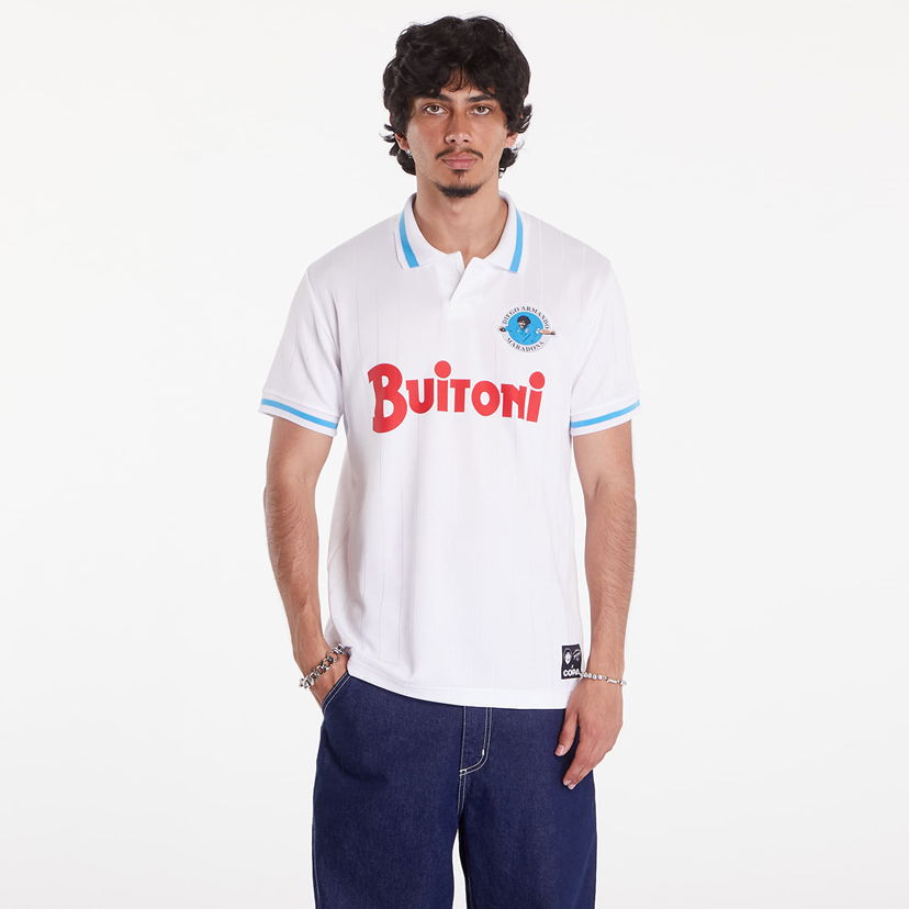 Jersey COPA Maradona Napoli 1986-87 Away Retro Football Shirt Vit | 426-003
