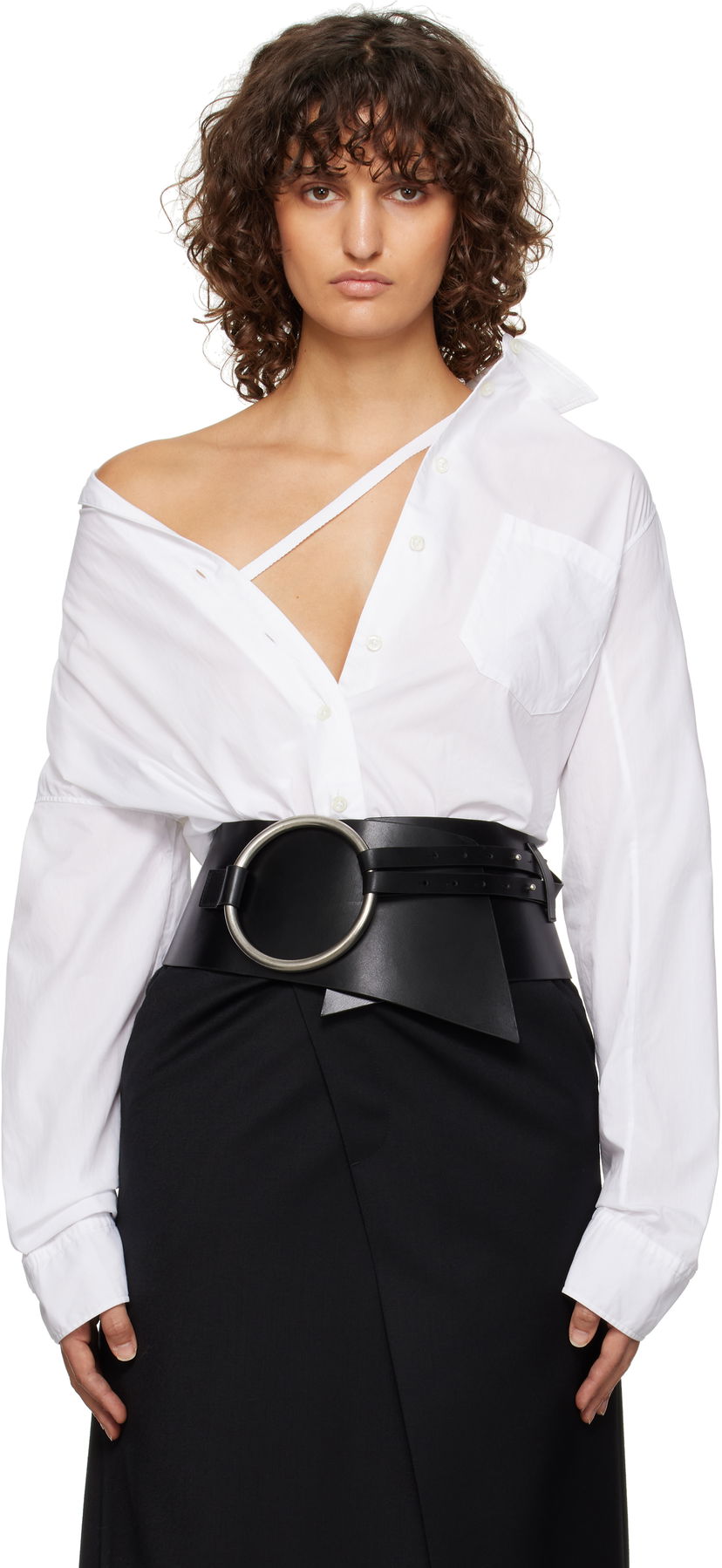 Skjorta Ann Demeulemeester Ann Demeulemeester Aida Metal Ring Belt Vit | 2402-U-BE20-LT128-099