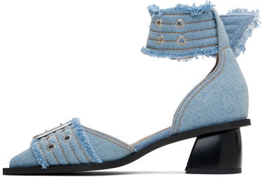 Sneakers och skor GANNI GANNI Denim Buckle Open Cut Heels Blå | S2942, 2