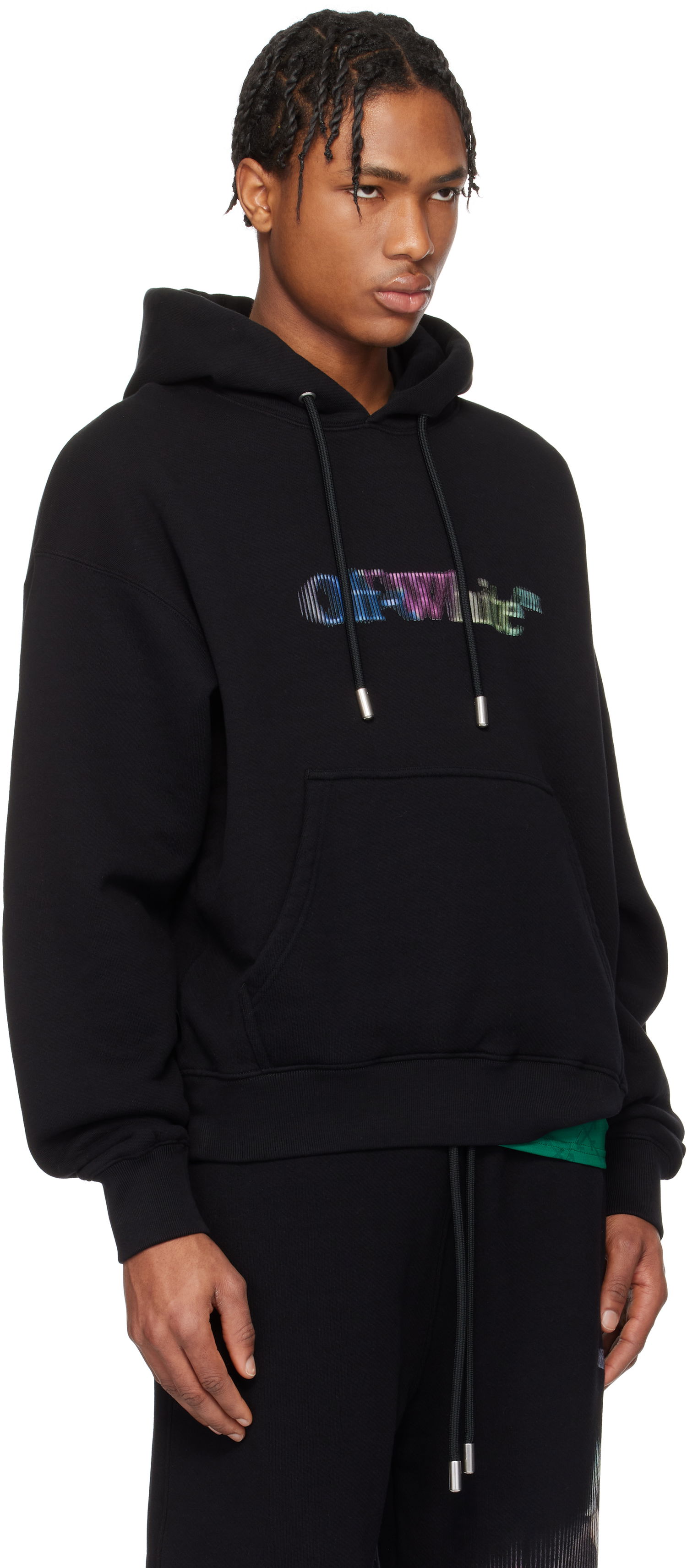 Sweatshirt Off-White Off-White S. Matthew Hoodie Svart | OMBB085S25FLE00V1084, 1