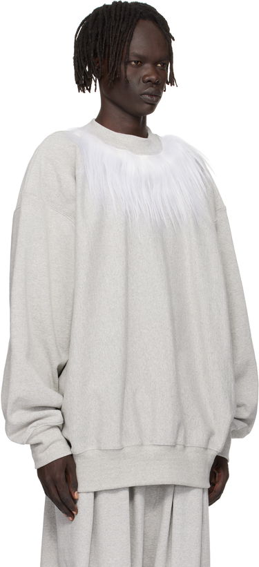 Sweatshirt HED MAYNER Hed Mayner Fur Trim Sweatshirt Grå | HMMB72006P-HB211, 1