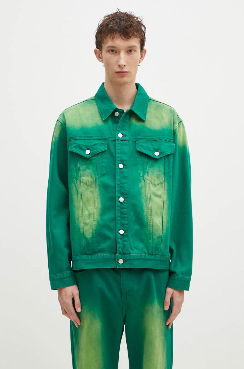 Jacka BILLIONAIRE BOYS CLUB Oversized Garment Dyed Denim Jacket Grön | B24411