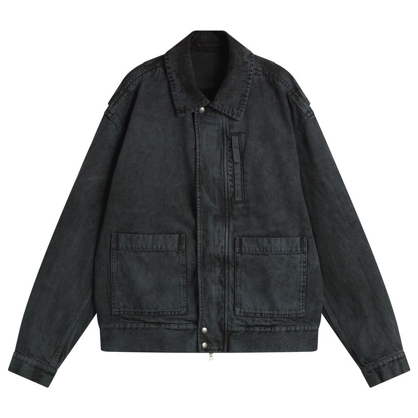 Jacka Dries Van Noten Dries Van Noten Heavy Weight Denim Washed Jacket Svart | 252-020578-2391-508
