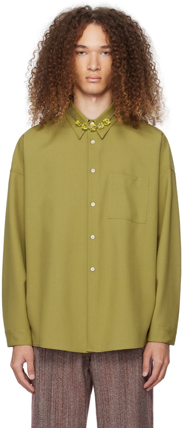 Skjorta Marni Button-Down Shirt Grön | CUMU0061A3 TW839
