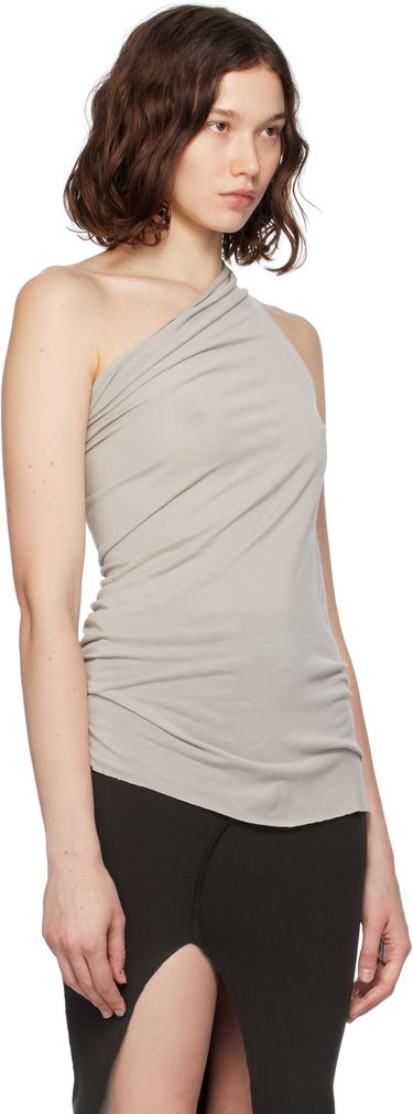 Linne Rick Owens Rick Owens Athena One-Shoulder Tank Top Beige | RP02E4138 JS, 1