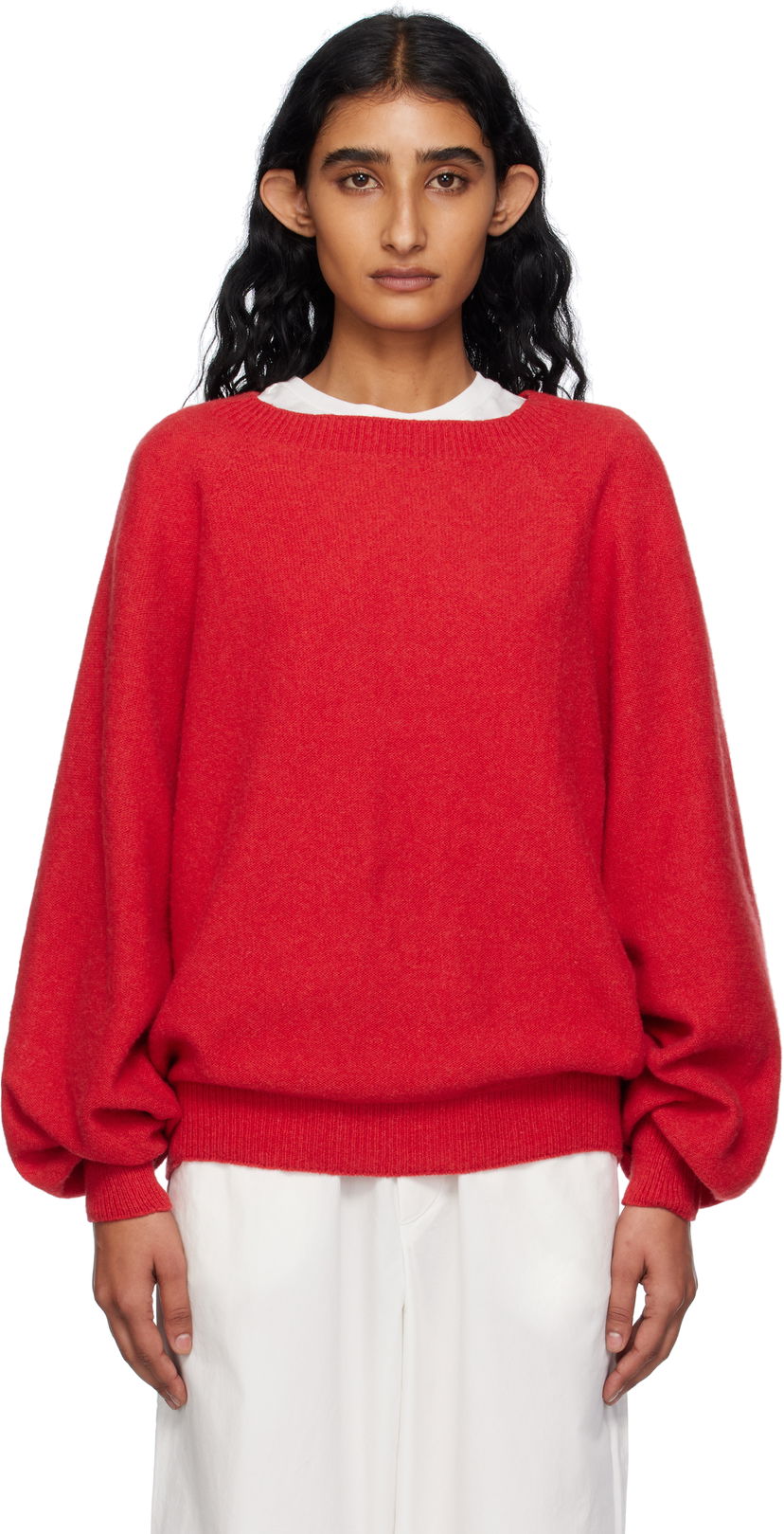 Sweater Baserange Baserange Soar Purl Sweater Röd | PUSOS-RC-AU25