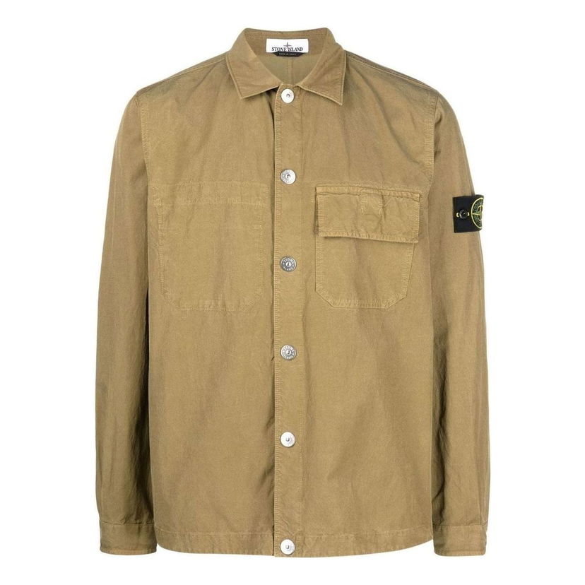 Skjorta Stone Island Stone Island Logo Patch Flap Pocket Shirt Brun | 781511729-V0098
