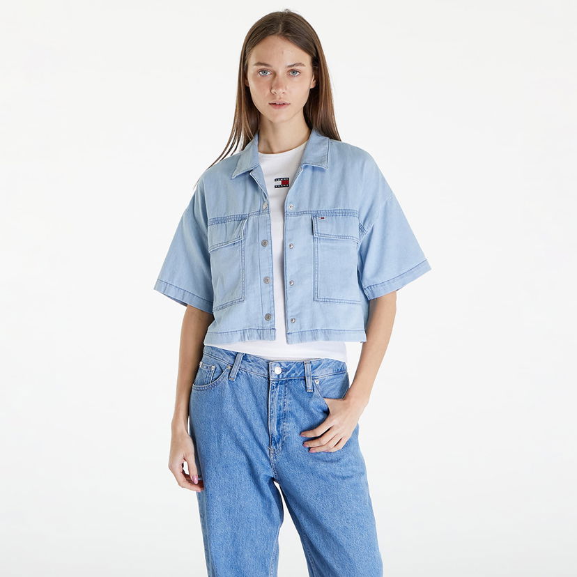 Skjorta Tommy Hilfiger Chambray Blouse Denim Medium Blå | DW0DW17801 1A5