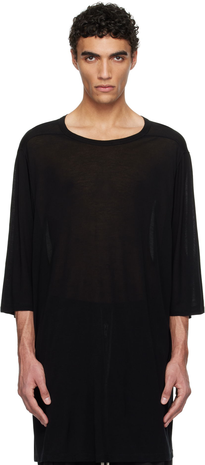T-shirt Rick Owens Rick Owens Hollywood Jumbo Short Sleeve T-Shirt Svart | RU01E5274 JS