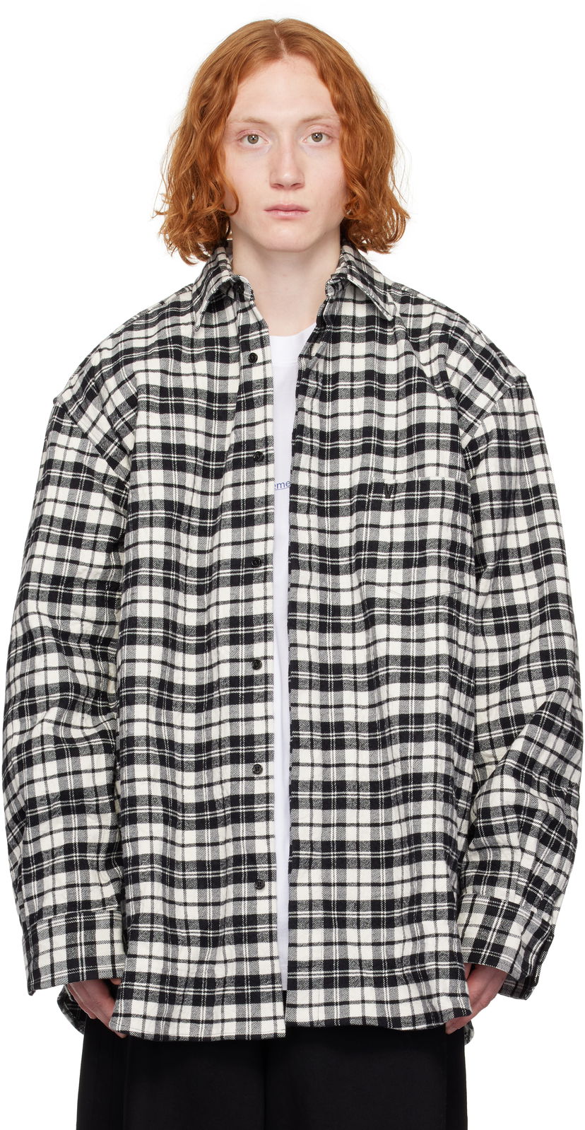 Skjorta VETEMENTS Vetements Wrinkled Pyjama Plaid Shirt Vit | UA66SH120B