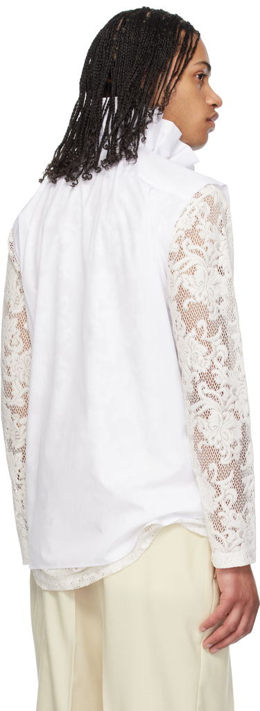 Skjorta Comme des Garçons Comme des Garçons Homme Plus Cotton Sleeveless Shirt with Lace Sleeves Vit | PO-B029-051, 2