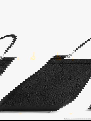 Handväska Dolce & Gabbana Sicily Medium Dauphine Leather Top Handle Bag Dolce & Gabbana Svart | BB6003B100180999, 1