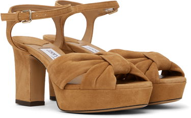 Tillbehör Jimmy Choo Jimmy Choo Heloise 80 Suede Heeled Sandals Brun | HELOISE 80, 3