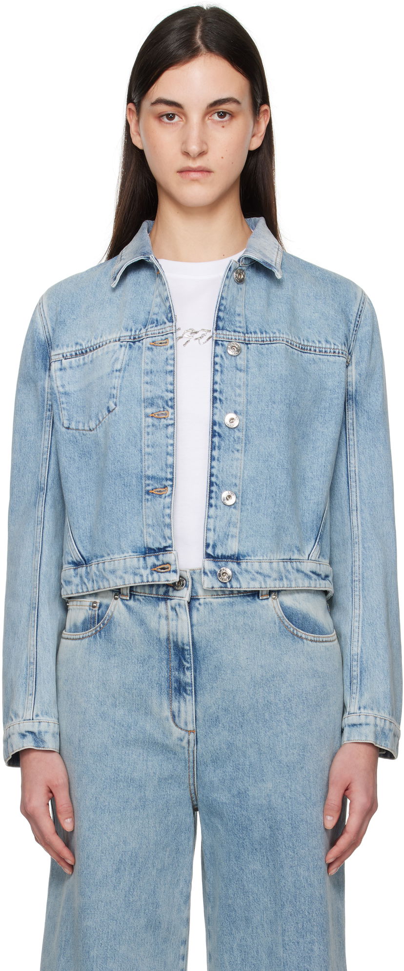 Jacka LANVIN Lanvin Short Denim Jacket Blå | RW-JA0301-D087-P25