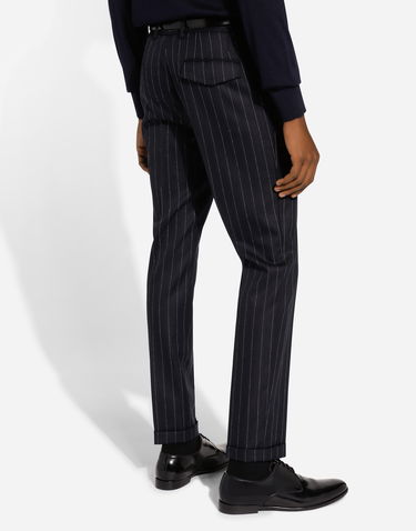 Byxor Dolce & Gabbana Dolce & Gabbana Tailored Striped Wool Pants Mörkblå | GP09TTFR21HS8052, 3