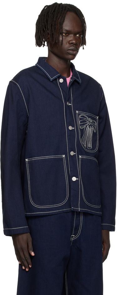 Jacka Acne Studios Acne Studios Embroidered Denim Jacket Mörkblå | C90204-, 1