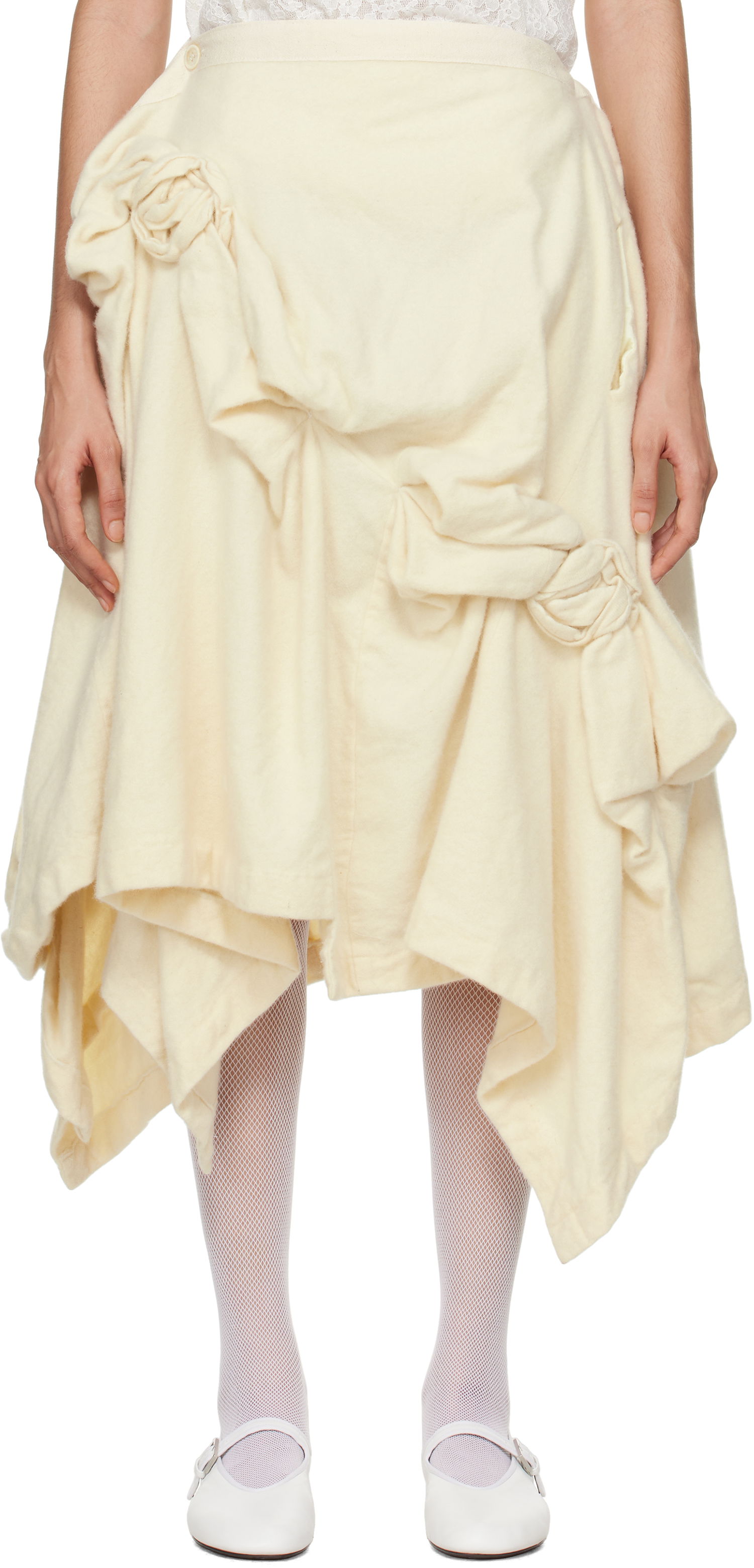 Kjol Comme des Garçons Comme Des Garcons Wool Midi Skirt Beige | TN-S013-051, 0