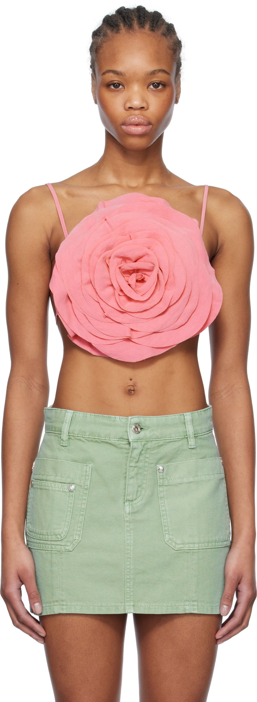 Kjol Blumarine Blumarine Rose-Effect Cami Top Grön | P522C360A