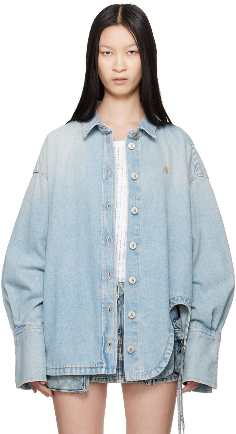 Skjorta The Attico Attico Oversized Denim Shirt Blå | 247WCB68 D049
