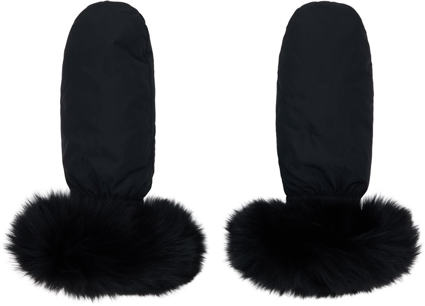 Handskar Yves Salomon Yves Salomon Fox Fur & Down Mittens Svart | 26W23WAA617XXDOTM