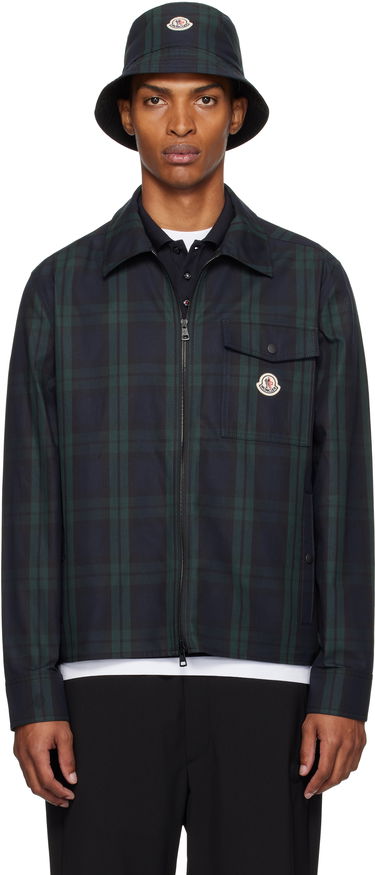 Skjorta Moncler Moncler Checked Cotton Gabardine Overshirt Grön | K20912F00007M7484, 0