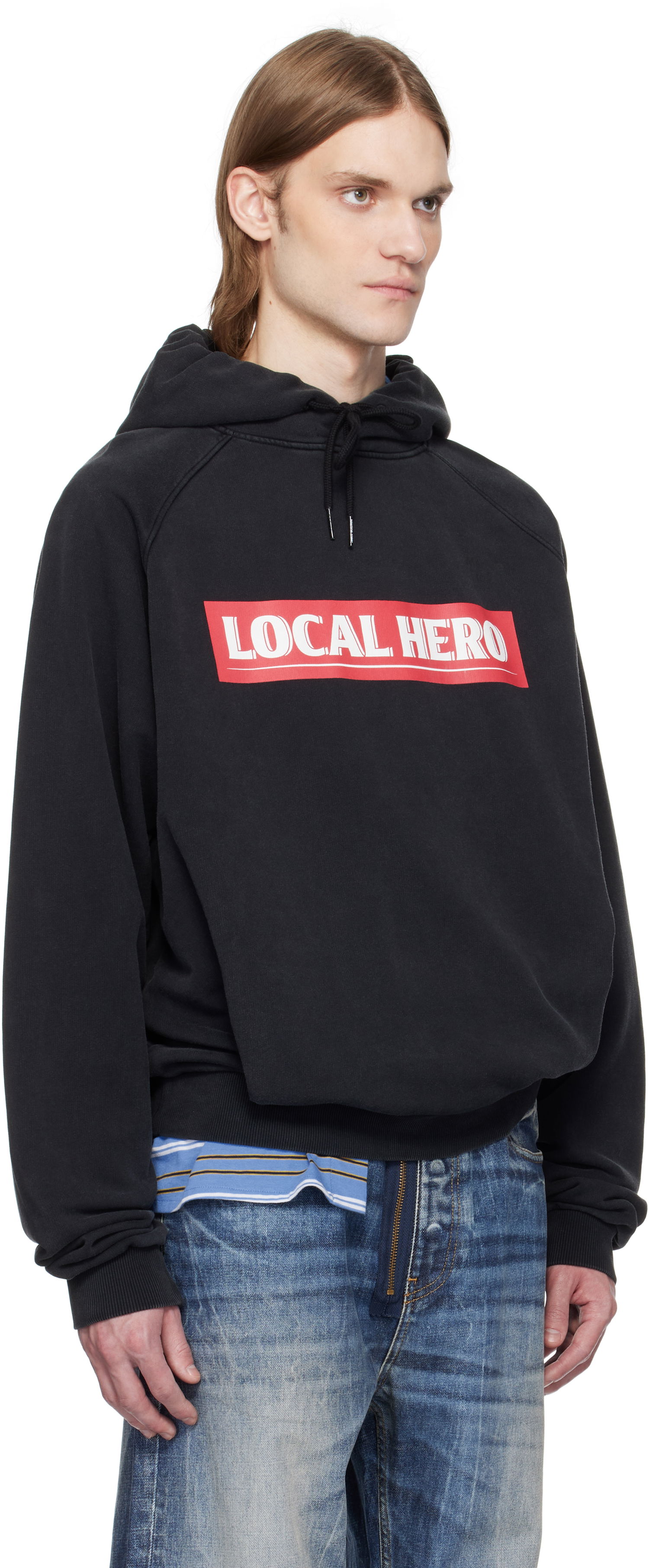 Sweatshirt Martine Rose Martine Rose Raglan Hoodie Svart | 651JS02002M, 1