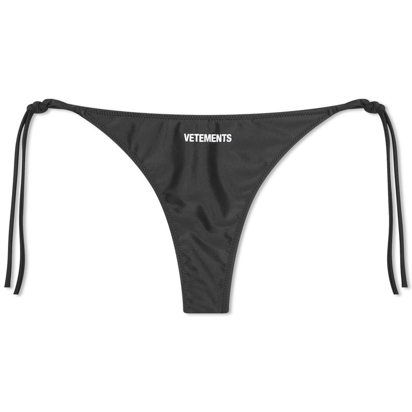 Badkläder VETEMENTS Logo Bikini Bottom Black Svart | WE64SW301B