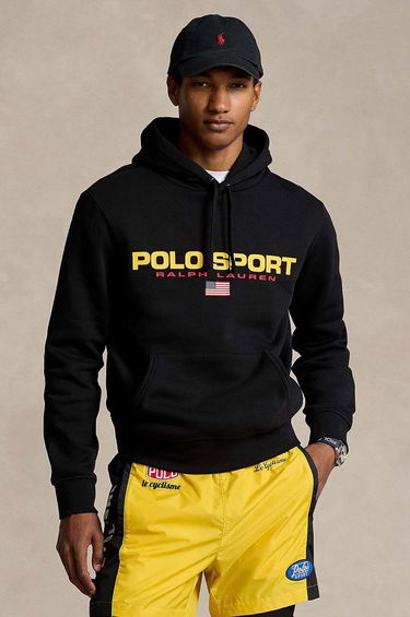 Sweatshirt Polo by Ralph Lauren Sport Logo Hoodie Svart | 710938447, 0