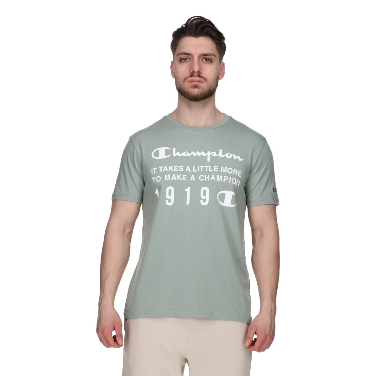 T-shirt Champion IT TAKES A LITTLE MORE TO MAKE A CHAMPION 1919 Crewneck T-Shirt Grön | 221508-GS517, 0