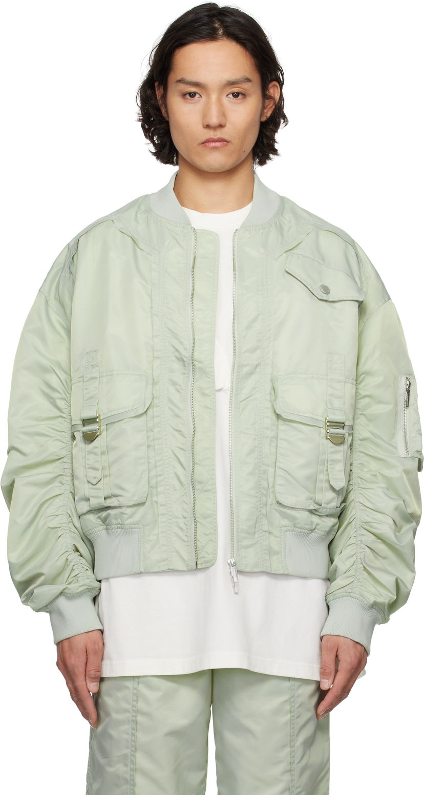 Bomberjacka Feng Chen Wang Feng Chen Wang Nylon Utility Bomber Jacket Grön | FUS19JK04G
