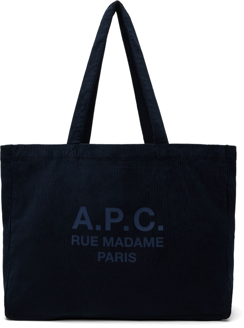 Tygpåse A.P.C. A.P.C. Diane 'Rue Madame' Shopping Tote Mörkblå | COHBB-M61938