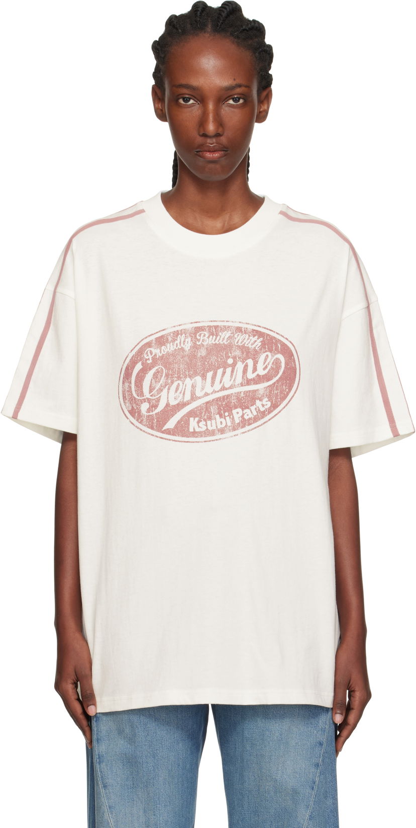 T-shirt Ksubi Ksubi 'Genuine' Boyfriend Short Sleeve T-Shirt Vit | WPF25TE007