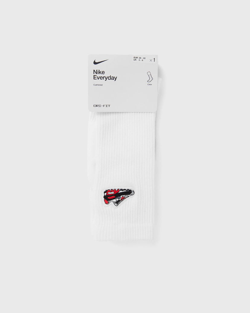 Strumpor Nike Everyday Cushioned Crew Socks with Air Max 90 Patch Vit | IB4150-100