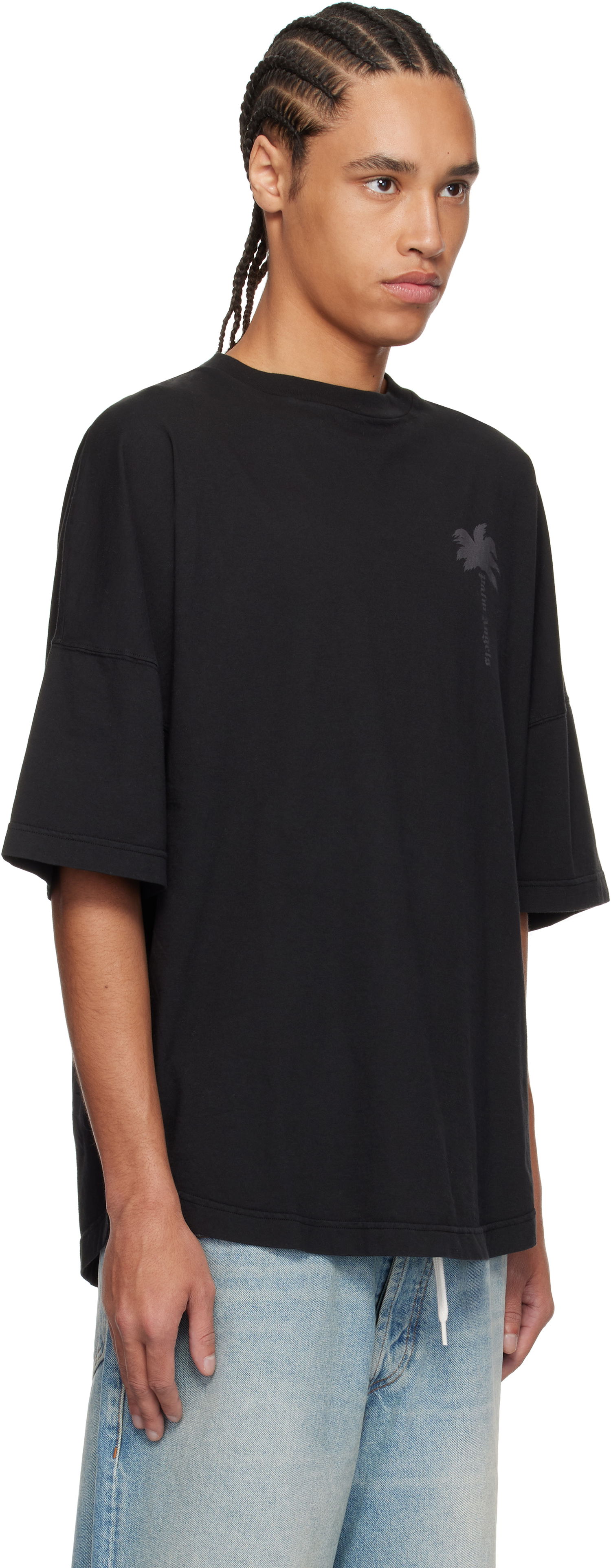 T-shirt Palm Angels Palm Angels Palms Over T-Shirt Svart | PMAA002S25JER0041313, 1