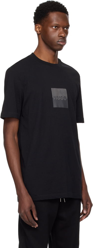 T-shirt BOSS Hugo Cotton Jersey Split Logo T-Shirt Svart | 50542784, 1