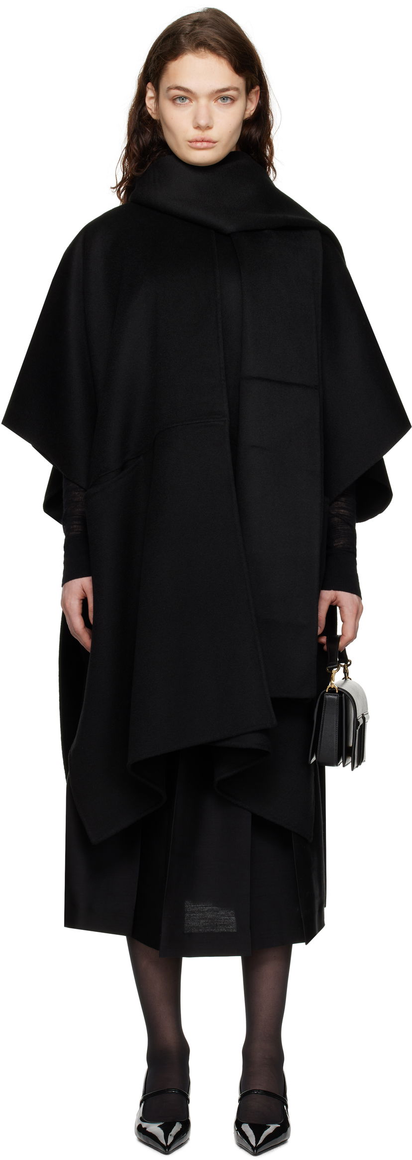 Rockar TOTEME TOTEME Doublé Scarf Coat Svart | 251-WRO4321-FB0006