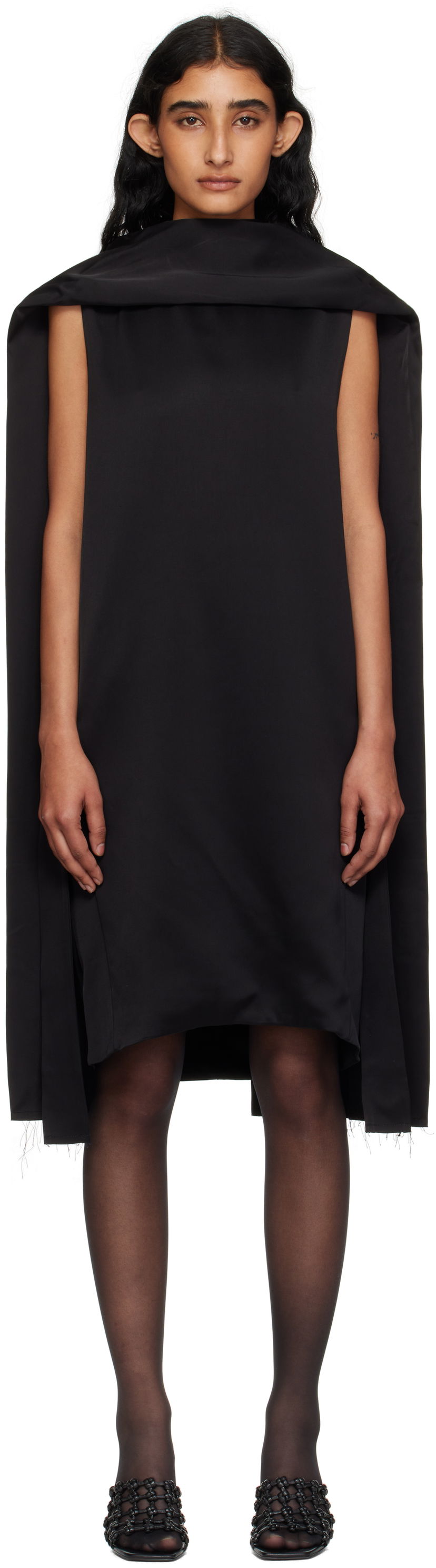 Klä TOTEME Cocoon Scarf Minidress Svart | 253-WRD0198-FB0382