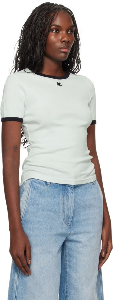 T-shirt Courrèges Signature Contrast T-Shirt Grön | 223JTS017JS0070, 1