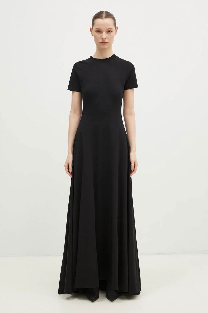 Klä VETEMENTS VETEMENTS Embroidered Logo Maxi Dress Svart | WA66DR710B