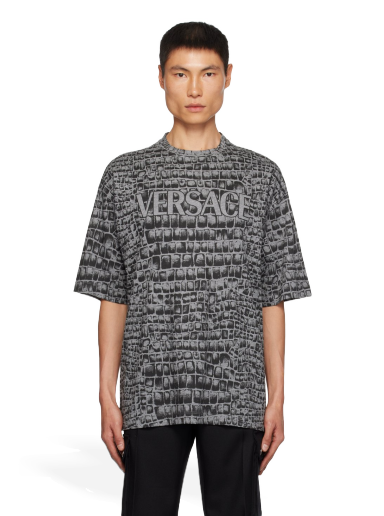 T-shirt Versace & Black Coccodrillo Grå | 1012592_1A09030