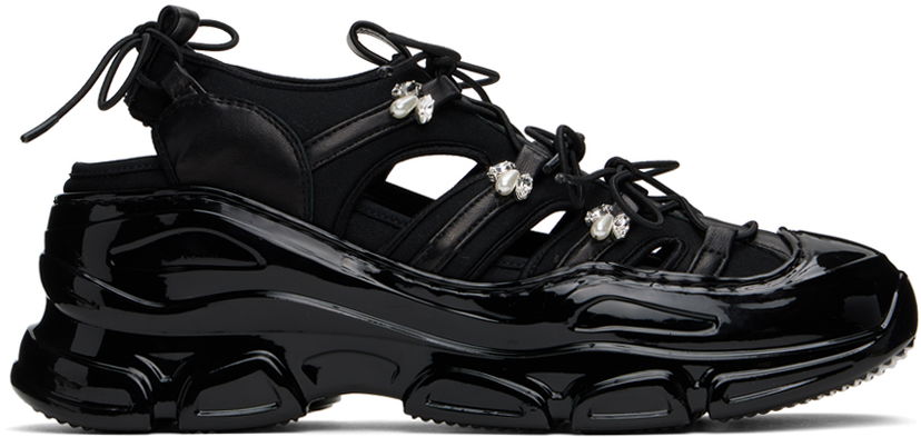 Kläder Simone Rocha Simone Rocha Beaded Classic Tracker Svart | HT18B 0788