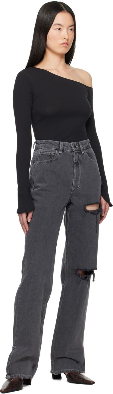 Sweater Ksubi Ksubi Blessings One Shoulder Ribbed Top Svart | WSP25FT011, 4