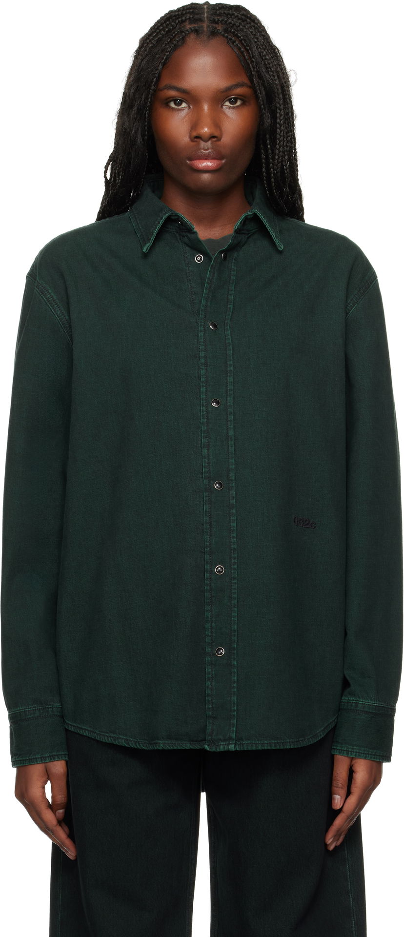 Skjorta 032C Denim Shirt Grön | F24-URD-1341-450-W