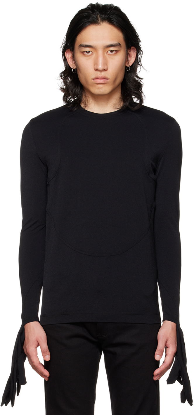 T-shirt Givenchy Black Long Sleeve T-Shirt Svart | BM60V63Y8J001