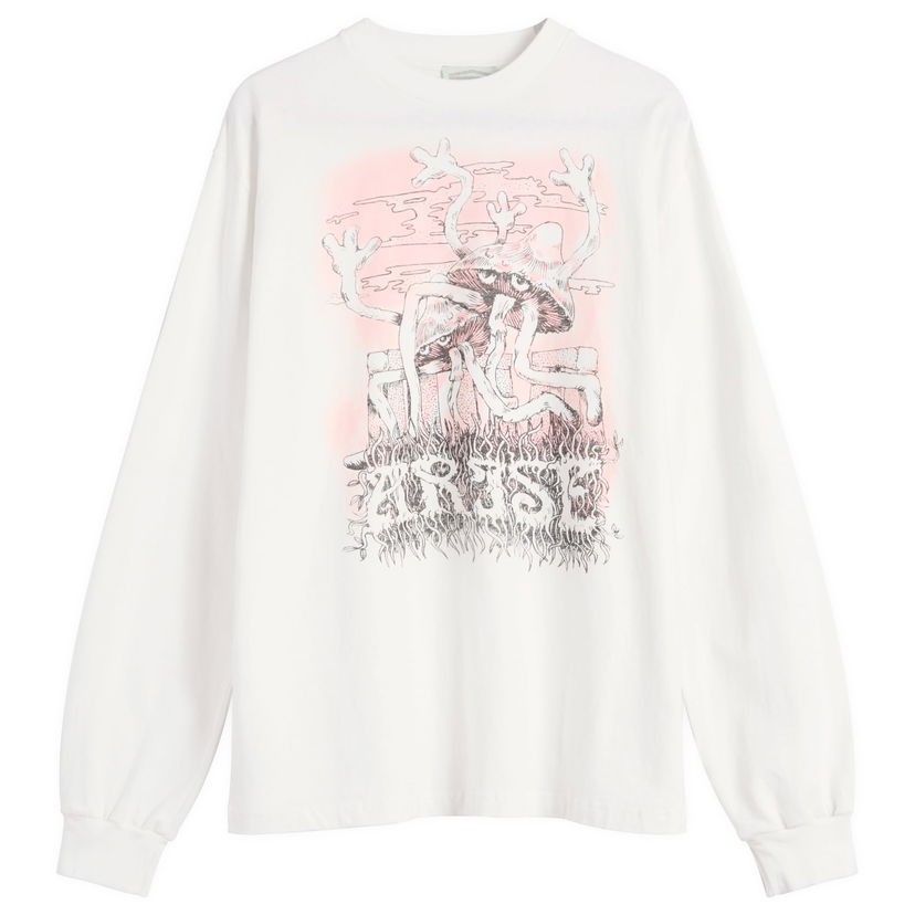 T-shirt Aries Faded Shroom Awakening Long Sleeve T-Shirt, Size Large Vit | AR60024-WHT