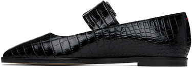 Klä Aeyde Aeyde Sunny Crocodile Embossed Ballerina Flats Svart | A11-FL-GRZS15FL127-FW24-800-065, 2