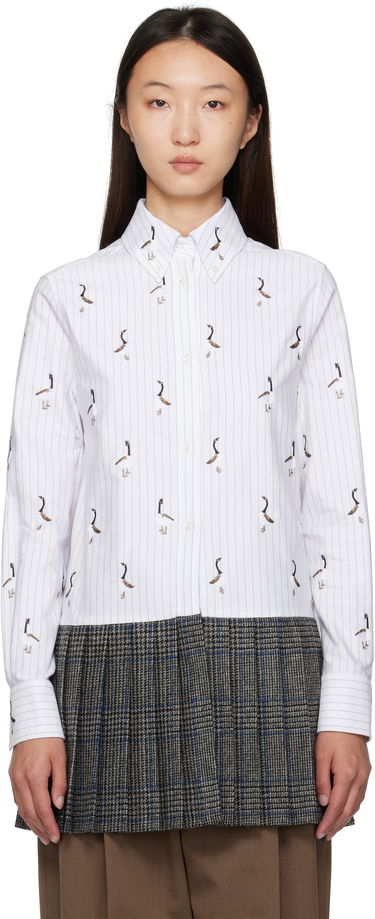 Klä Thom Browne Thom Browne Goose Print Shirtdress Vit | FDSF35E-E1374, 0