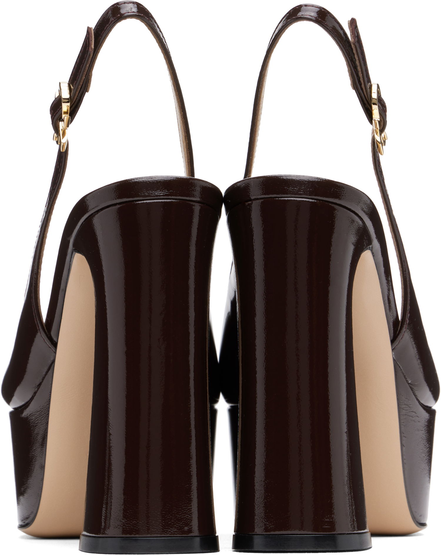 Sneakers och skor Gianvito Rossi Bessie Slingback Platform Heels Brun | G95569-70RIC-NUI, 1