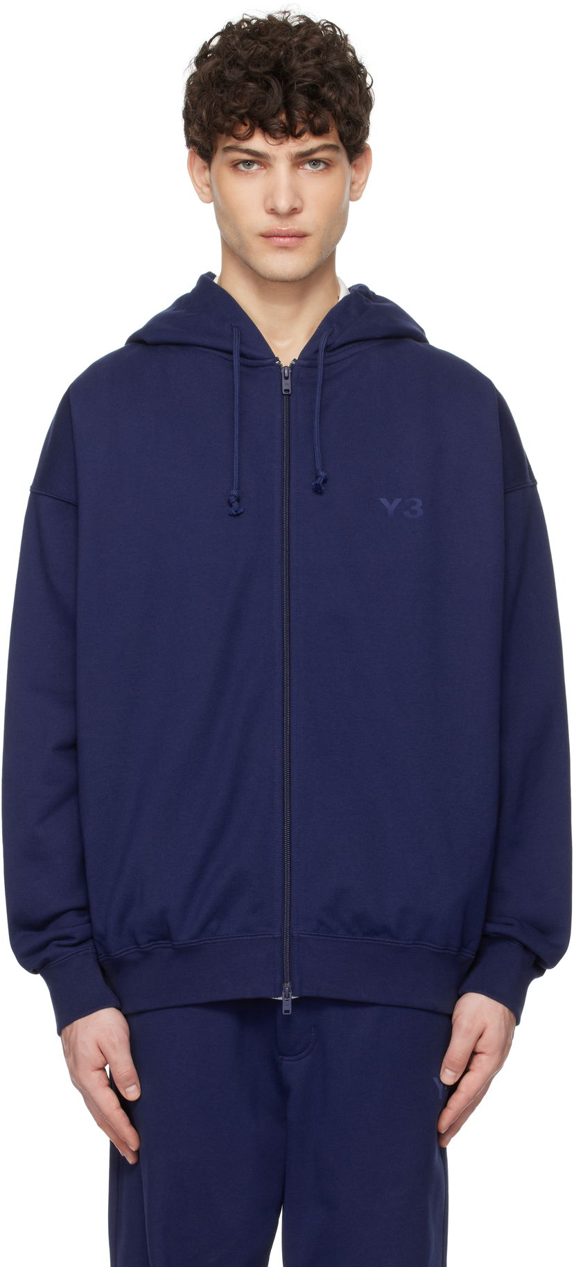Sweatshirt Y-3 Y-3 French Terry Zip Hoodie Mörkblå | JM7839