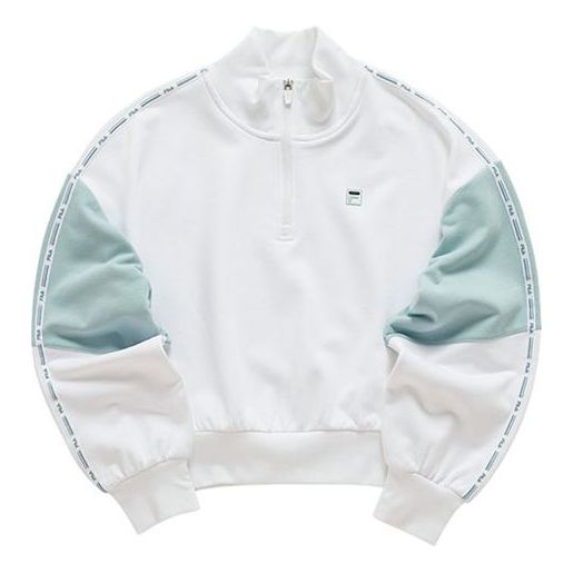Sweatshirt FILA Fila Sports Contrasting Colors Stand Collar Pullover Half Zipper Hoodie Vit | T11W043205F-WT, 0